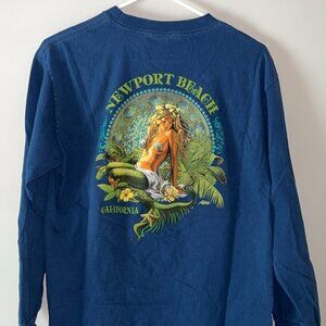 Blue Coastal Classics Newport Beach California Long Sleeve T-Shirt (Size M)